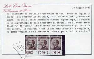 1923 - 50 cent. su 10 cent. (139), ... 