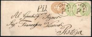1866 - 3 soldi verde, due esemplari, 15 ... 
