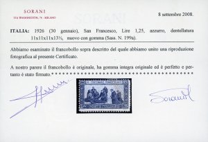 1926 - 1,25 lire San Francesco, ... 