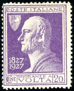 1927 - 20 cent. Volta violetto, errore di ... 