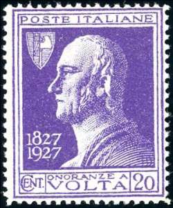 1927 - 20 cent. Volta violetto, errore di ... 