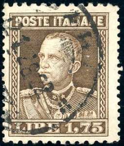 1927 - 1,75 lire Parmeggiani, dent. 11 x 13 ... 