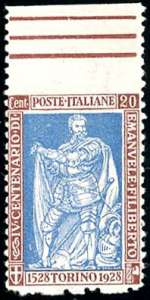 1928 - 20 cent. Emanuele Filiberto, dent. ... 