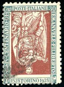 1928 - 30 cent., Emanuele Filiberto, CENTRO ... 