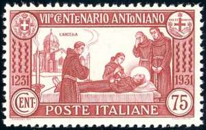 1931 - 75 cent. S. Antonio, dent. 12 (299), ... 