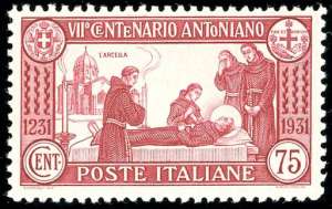 1931 - 75 cent. S. Antonio, dent. 12 (299), ... 