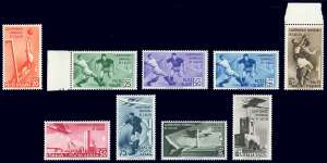 1934 - Mondiali di calcio (357/361+A), gomma ... 