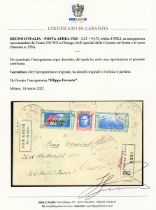 1933 - 5,25 + 44,75 lire Trittico ... 