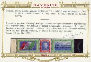 1933 - 5,25 + 44,75 lire, Trittico ... 