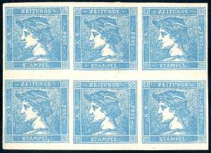 1855 - 3 cent. Mercurio azzurro, III tipo ... 