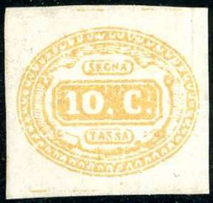 1863 - 10 cent. giallo (1), gomma integra, ... 