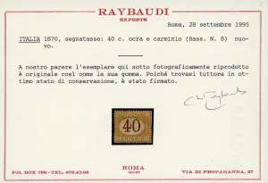 1870 - 40 cent. ocra e carminio ... 