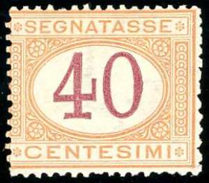 1870 - 40 cent. ocra e carminio (8), buona ... 