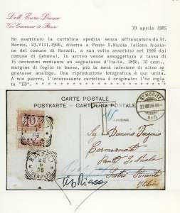 1906 - 10 cent. arancio e carminio ... 