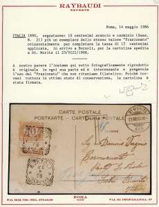 1906 - 10 cent. arancio e carminio ... 