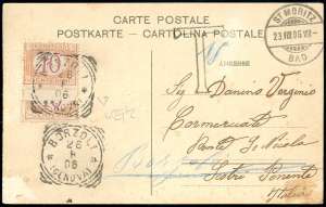 1906 - 10 cent. arancio e carminio (21), un ... 
