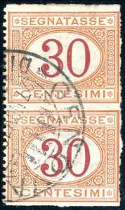 1890 - 30 cent. arancio e carminio, coppia ... 