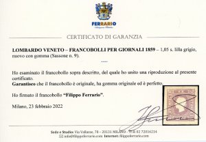 1859 - 1,05 soldi lilla grigio ... 