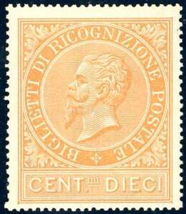 1874 - 10 cent. ocra arancio, buona ... 