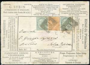 1877 - 5 cent. busta parlante (1), integrata ... 