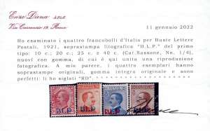 1921 - Soprastampati BLP, I tipo, ... 