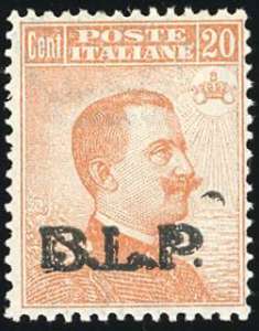 1923 - 20 cent. soprastampato BLP, III tipo, ... 