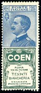 1924 - 25 cent. Coen (5), nuovo, gomma ... 