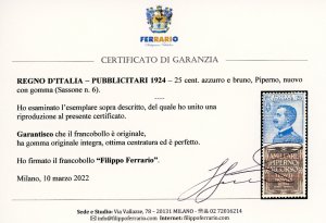 1924 - 25 cent. Piperno (6), ... 