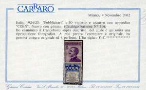 1924 - 50 cent. Coen (10), nuovo, ... 