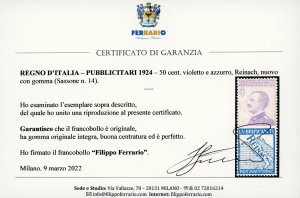 1924 - 50 cent. Reinach (14), ... 