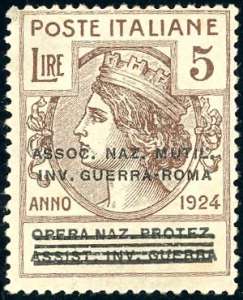 ASSOC. NAZ. MUTIL. INV. GUERRA - ROMA 1924 - ... 