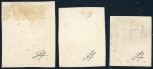 1861 - Saggi Perrin, tre esemplari ... 