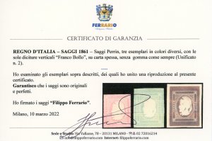 1861 - Saggi Perrin, tre esemplari ... 