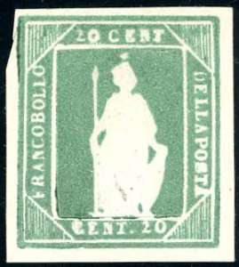 1862 - 20 cent. verde saggio Thermignon ... 