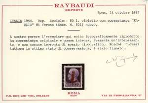 1944 - 50 lire soprastampato con ... 