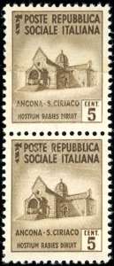 1944 - 5 cent. Monumenti distrutti, coppia ... 