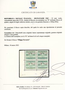 1943 - 25 cent. soprastampa G.N.R. ... 