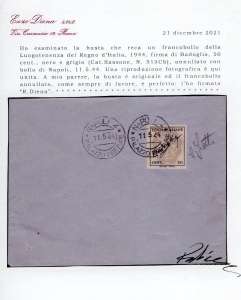 1944 - 50 cent. nero su grigio ... 