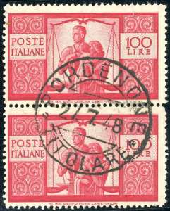 1948 - 100 lire Democratica, filigrana ruota ... 