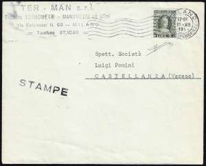 1951 - 5 lire marca da bollo, perfetta, su ... 