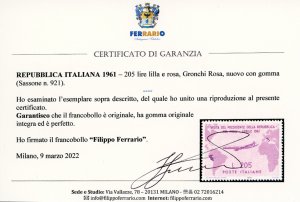 1961 - 205 lire Gronchi rosa ... 