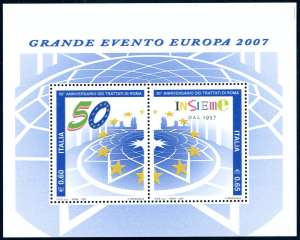 2007 - Trattati di Roma, foglietto con ... 