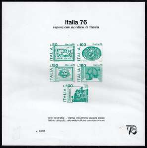 1976 - Italia 76, foglietto ... 