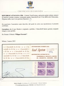 1956 - Libretto VEND SYSTEM, ... 