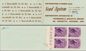 1956 - Libretto VEND SYSTEM, numero di ... 