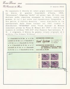 1957 - Libretto VEND SYSTEM, ... 