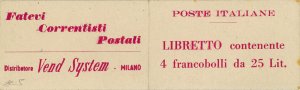 1958/59 - Libretto VEND SYSTEM, ... 