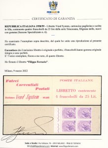 1958/59 - Libretto VEND SYSTEM, ... 