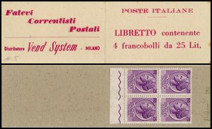 1958/59 - Libretto VEND SYSTEM, cartoncino ... 