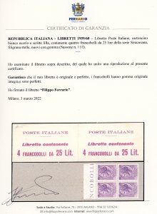 1959/60 - Libretto Poste Italiane, ... 